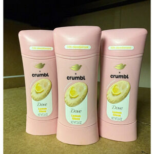 Dove x Crumbl 3pc Lot Lemon Glaze Deodorants ~ 2.6oz Each ~ New